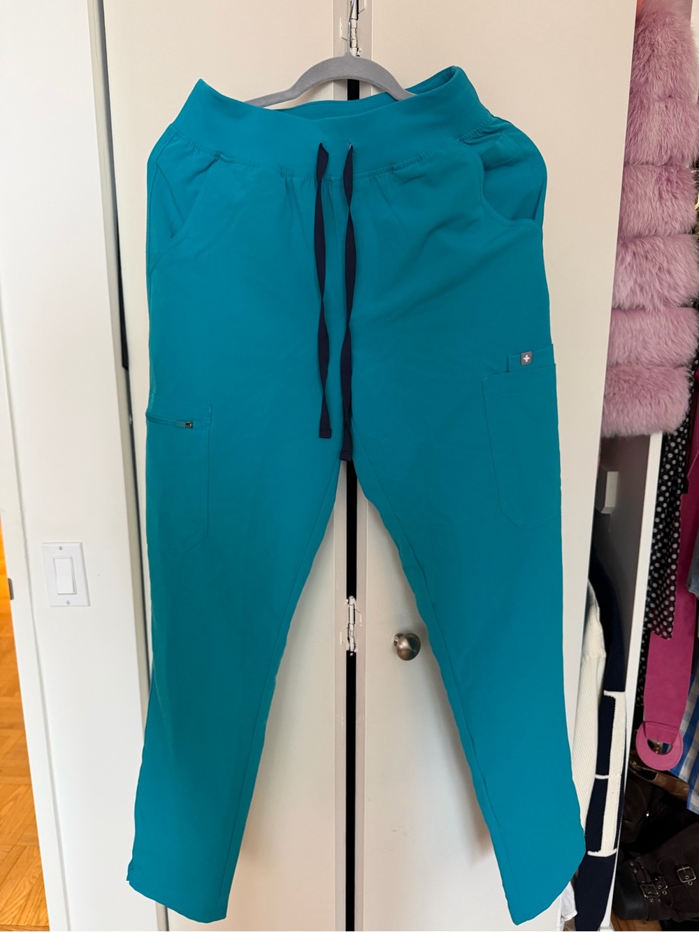 Womens Teal Casual Drawstring Pants